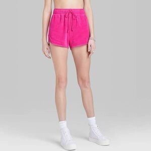 Wild Fable - High-Rise Towel Terry Dolphin Shorts - Pink - size M - new